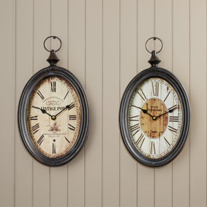 Dottie Oval Wall Clock (Set of 2)