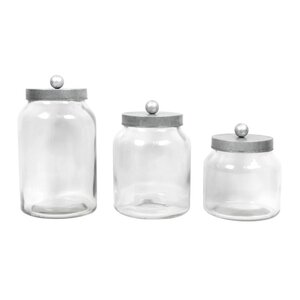 Galvanized 3 Piece Kitchen Canister Set