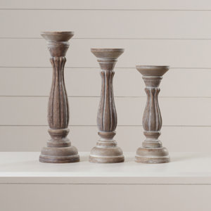 3 Piece Pillar Candlestick Set