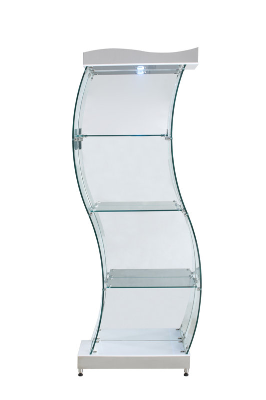 Orren Ellis Mateas S Shaped Gl Bookcase Reviews Wayfair Mateas S Shaped Gl Bookcase
