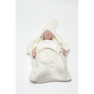 Floral Knitted Wool Blended Baby Sleep Wrap/Bag
