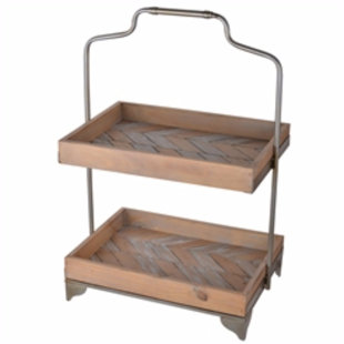 2 Tiered Wood Stand Wayfair Allensville Aesthetically Charmed 2 Tier Wooden Tiered Stand