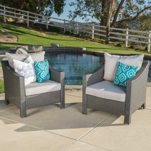 Wicker Patio Furniture You Ll Love Wayfair Wolfhurst Wicker Club Chair With Cushion Set Of 2