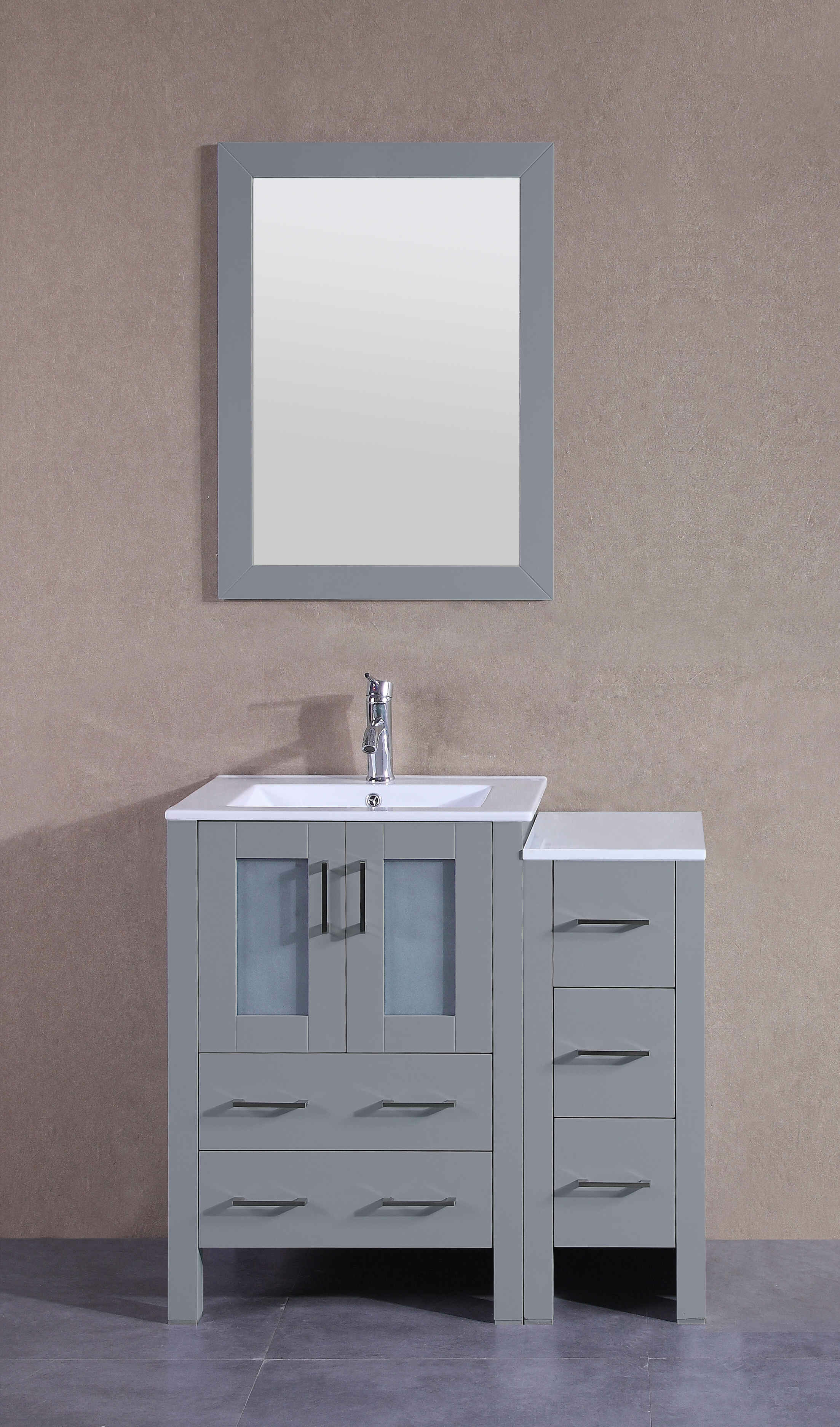 Gray Vanity Set With Mirror - aleinatf