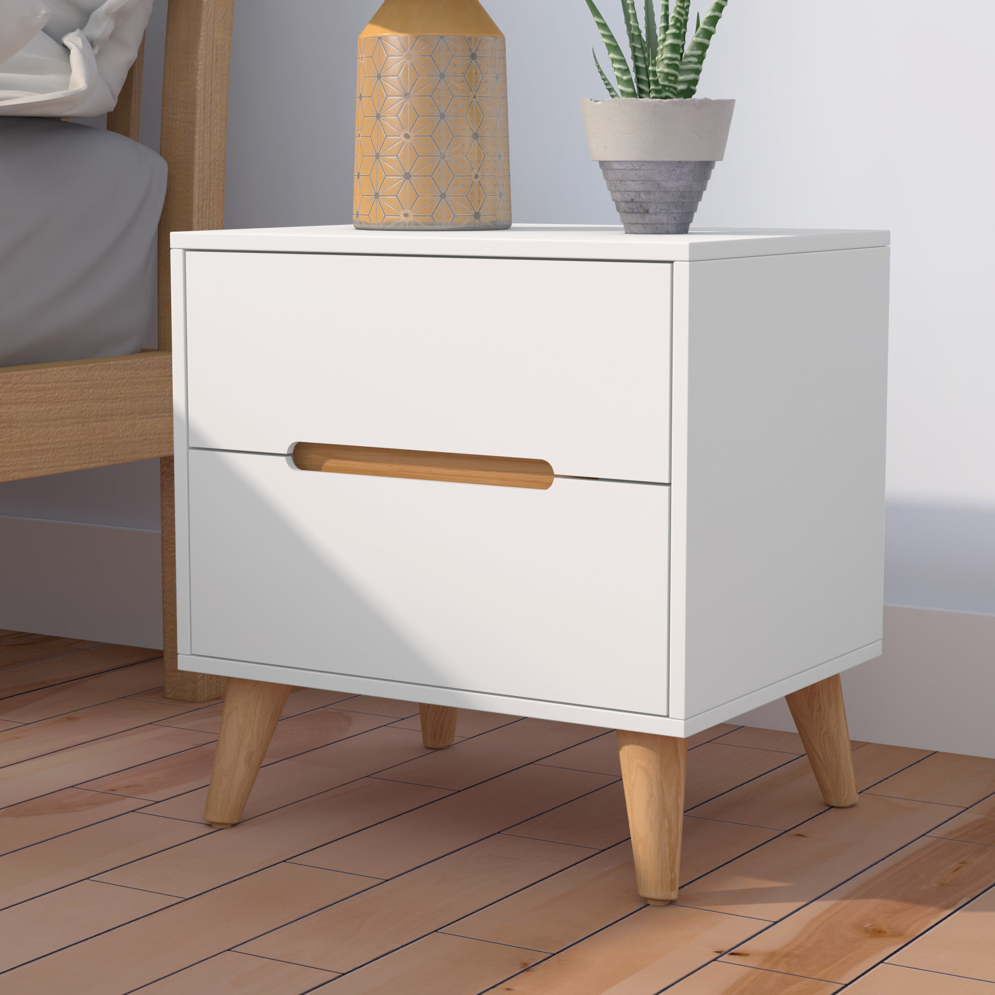 Fjørde Co Dylan 2 Drawer Bedside Table Reviews Wayfair Uk