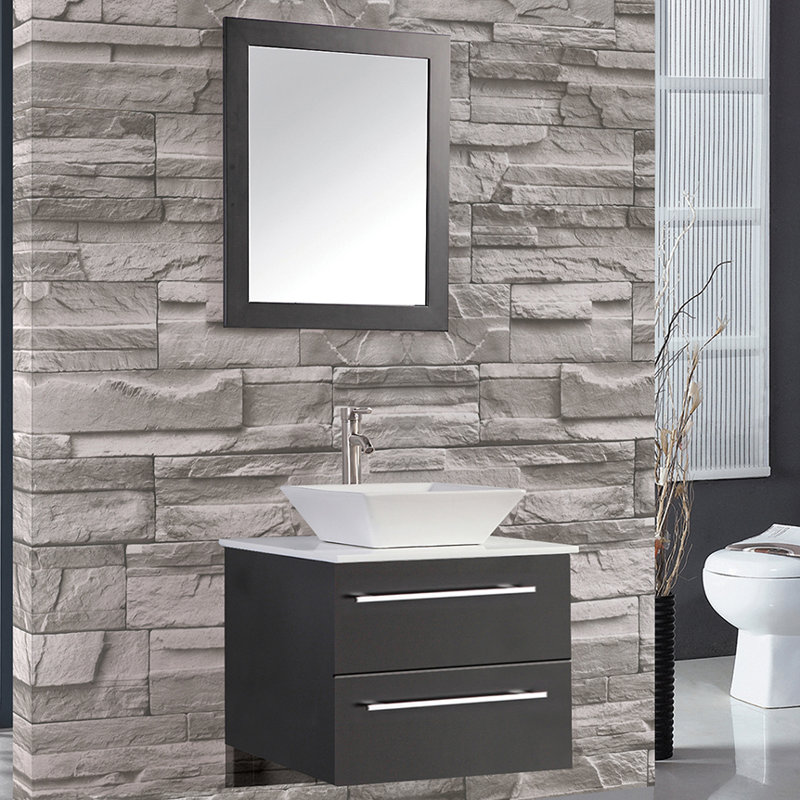 Mercury Row Bosarge 24 Single Sink Wall Mounted Bathroom Vanity Bosarge 24 Single Sink Wall Mounted Bathroom Vanity Set With Mirror
