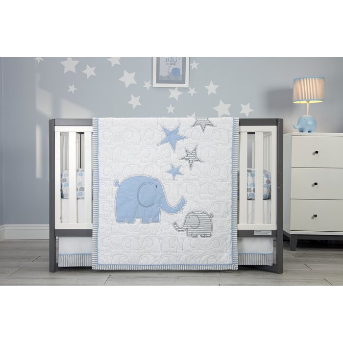 Zutano Elefant Blau 4 Piece Crib Bedding Set Reviews Wayfair Ca