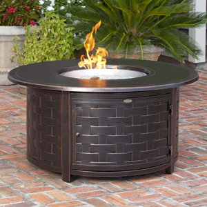 Perissa Woven Aluminum Propane Fire Pit Table