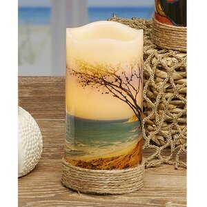 LED Real Wax Beach Unscented Flamless Candle