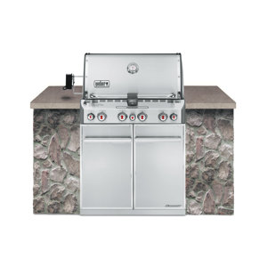 Summitu00ae S-460u2122 4-Burner Built-In Propane Gas Grill with Smoker