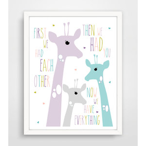 First We Had Each Other Purple Giraffe Paper Print