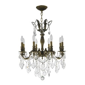 Weisser 8-Light Antique Bronze Crystal Chandelier