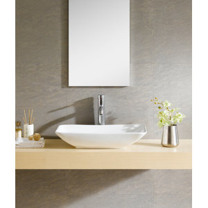 Modern Vitreous Rectangular Vessel Bathroom Sink