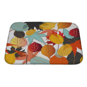 Leaves Leaf with Warm Colors of Autumn Bath Rug