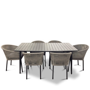 Euart Outdoor 7 Piece Dining Set With Cushions Euart Outdoor 7 Piece Dining Set With Cushions