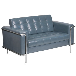 Leather Sofa With Chrome Legs Wayfair Quickview