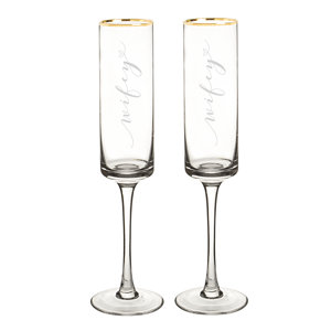 Wifey and Wifey 8 Oz. Champagne Flutes (Set of 2)