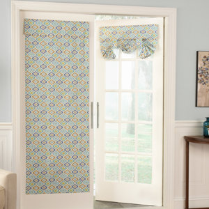 Lunar Lattice Ikat Room Darkening Single Curtain Panel