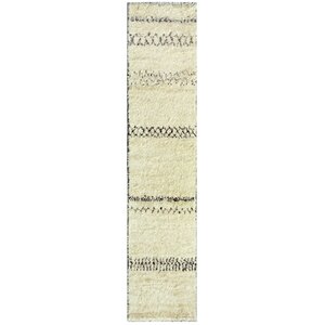 Moroccan Hand-Knotted Ivory Area Rug