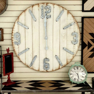 Rustic Wall Clocks You Ll Love Wayfair Oversized Crissyfield Wooden 36 5 Wall Clock
