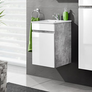 Check price and read more information from recommend store. 40 cm Wandmontierter Waschbeckenunterschrank Atelier von Belfry Bathroom