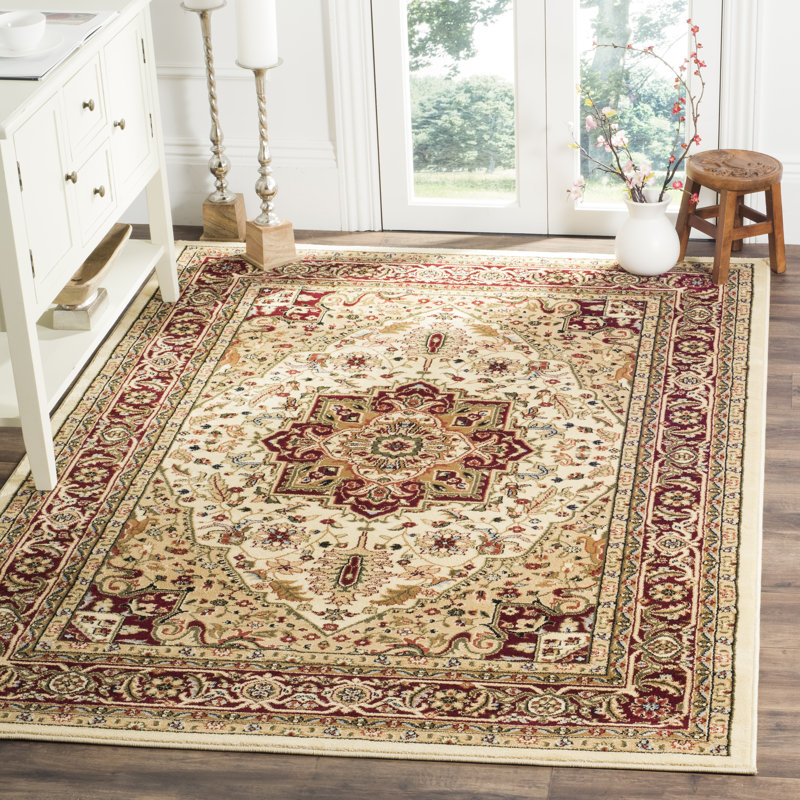 Charlton Home Theresa Ivory/Maroon Area Rug & Reviews Wayfair.ca