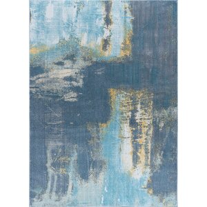 Ceasar Modern Rectangle Blue Area Rug