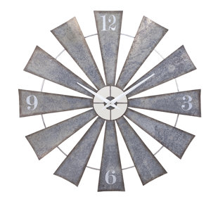 Metal Windmill Wall Art Wayfair Oversized Pugh Metal Windmill 48 Wall Clock