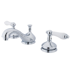 Heritage Double Handle Widespread Bathroom Faucet with Brass Pop-Up Drain