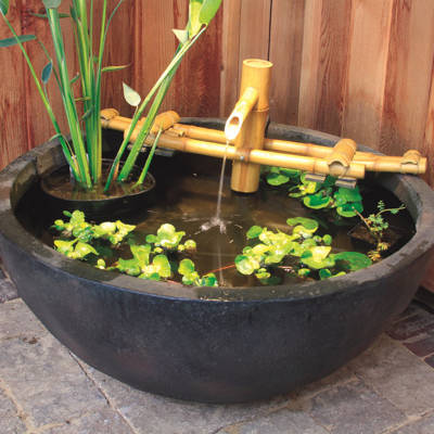 Aquascape Bamboo Deer Scarer Fountain Reviews Wayfair Bamboo Pouring Fountain