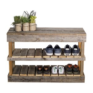 Barnwood 8 Pair Shoe Storage Rack