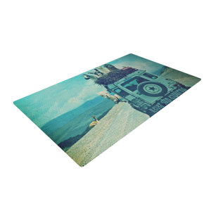 Monika Strigel Never Stop Exploring III Blue Area Rug