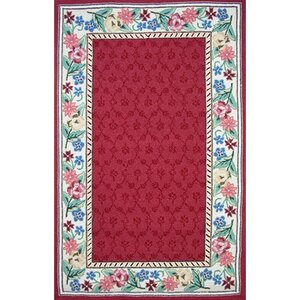 Bucks County Burgundy/Ivory Damask Area Rug