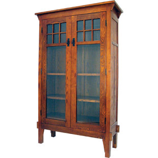 Oak Bookcases With Gl Doors Wayfair Entertainment Standard Bookcase