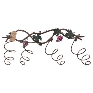 Grapevineu2122 4 Bottle Wall Mounted Wine Bottle Rack