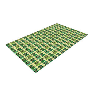 Holly Helgeson Vintage Telephone Pattern Green Area Rug