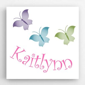 Personalized Butterflies Kids Canvas Art