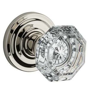 Crystal Passage Door Knob with Traditional Round Rose