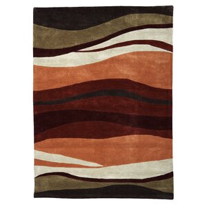 Allport Hand-Tufted Garnet/Orange Area Rug