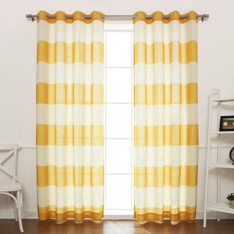 Classic Striped SemiSheer Grommet Curtain Panels & Reviews AllModern