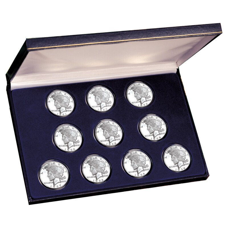 American Coin Treasure Peace Silver Dollar Collection Display Box