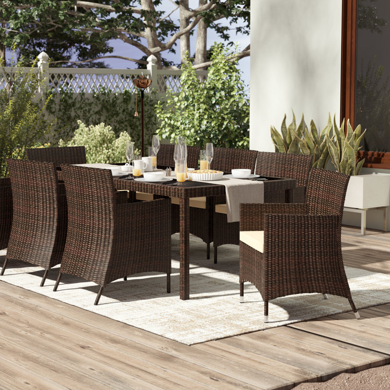Brayden Studio Galbreath 9 Piece Patio Set With Cushions Reviews Galbreath 9 Piece Patio Set With Cushions