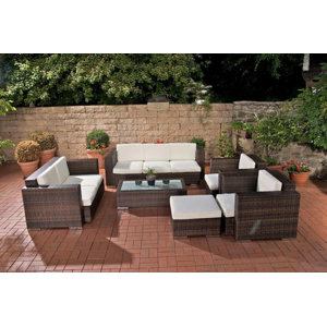 6-tlg. Sitzgruppen-Set Provence mit Kissen von H..