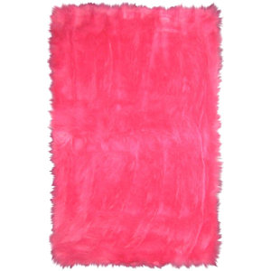 Flokati Hot Pink Area Rug