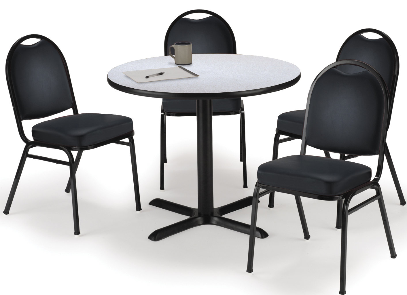 kfi seating round cafeteria table and chair set wayfair
