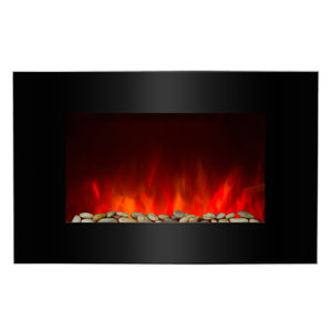 Piano Black Wall Mount Electric Fireplace by AKDY