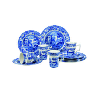 Blue Italian 12 Piece Dinnerware Set Service For 4 Blue Italian 12 Piece Dinnerware Set Service For 4