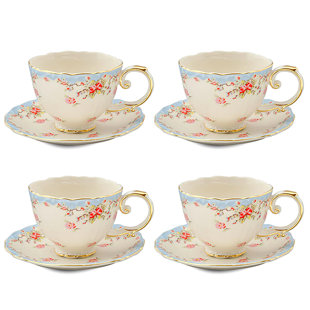 Teacups Saucers You Ll Love Wayfair Tea Cup And Saucer Set Of 4