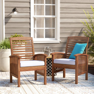 Widmer Patio Dining Chair with Cushion (Set of 2)