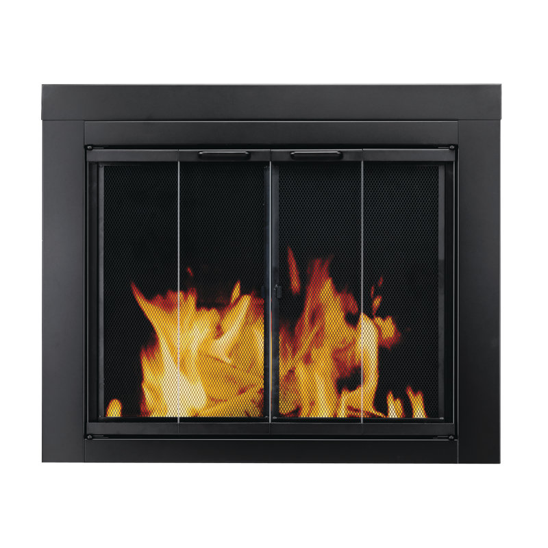 Pleasant Hearth Ascot Fireplace Screen and BiFold TrackFree Glass